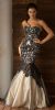 Main image of Strapless Ribbon Pattern Mesh Mermaid Long Prom Dress